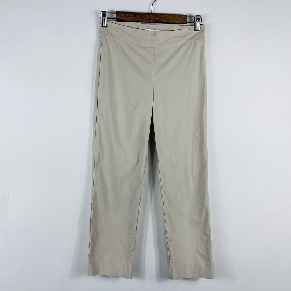 Avenue Montaigne Crop Pants 6 Tan Milan Pull On Stretch Made In The USA